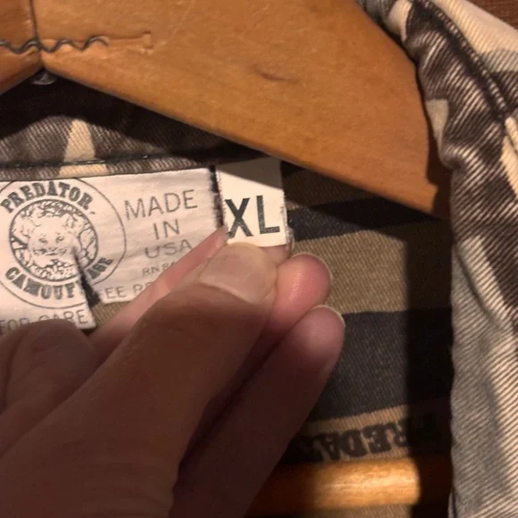 VTG Cabelas Predator Camo Heavy Button Up Long Sleeve XL 100% Cotton USA Made - Picture 3 of 4